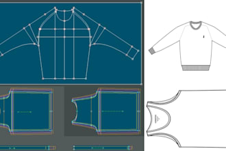 do sewing pattern design and pattern grading with pattern editing