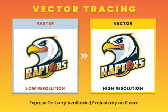 manually vectorize your image, redraw logo, convert raster