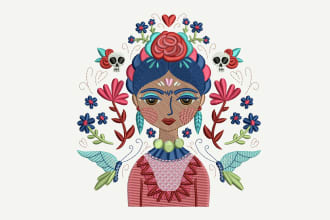 do embroidery digitizing design into dst, pes emb in 2 hours