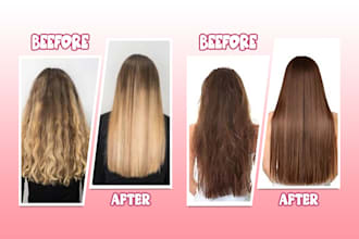 create before and after images for your cosmetology, medicine, helth,  business