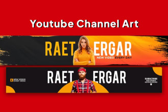 create a unique youtube channel art or banner, cover design