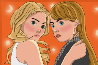 draw your portrait in disney cartoon style