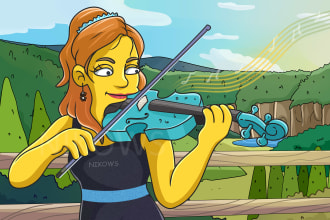 illustrate you into simpsons character cartoon
