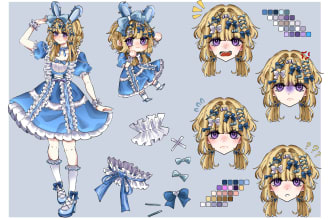 design a reference sheet for an existing or custom character