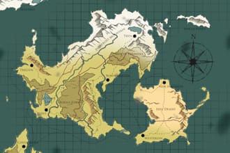 create a fantastic map for game, rpg chronicles, or writing
