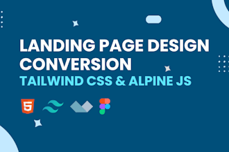 build a fast loading HTML landing page with tailwind CSS