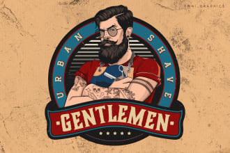 make retro vintage hand drawn business logo design