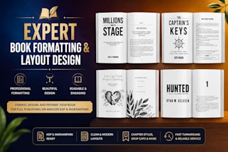 expert book formatting layout design amazon kdp paperback kindle ebook