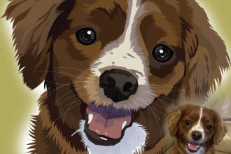 do cute vector your pet animal dog cat on 1 day