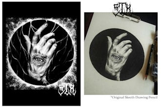 draw dark art illustration with pencil
