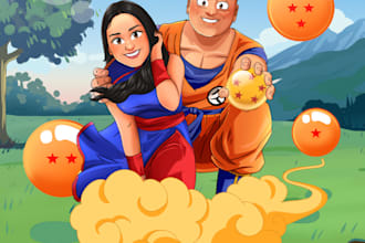 draw your portrait in saiyan anime style