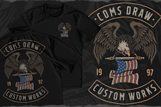 draw vintage retro illustration design for your t shirt or clothing