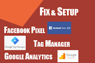 fix or setup tag manager, google analytics, and facebook pixel installation