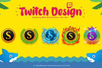 create custom sub badges design for your kick, twitch channel