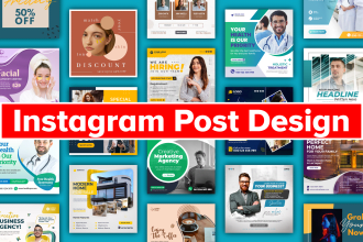 design instagram ig posts story content or facebook fb ads template cover banner