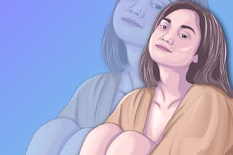 draw half body illustration from photo