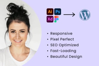 convert xd, psd, figma to wordpress with elementor