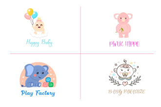 make cute kids,kids shop and baby shop logo