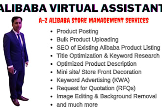be your alibaba virtual assistant, alibaba store manager