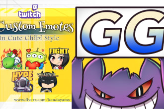 draw chibi emotes and bagdes for twitch, discord or youtube