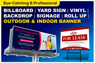 design a billboard, signage outdoor and indoor banner