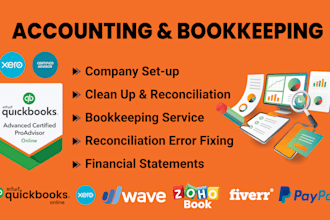 do accounting and bookkeeping using quickbooks xero wave and zoho etc
