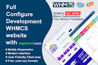 whmcs setup and configuration complete website development