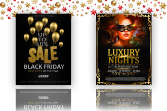 design christmas,black friday,new year,birthday party flyer