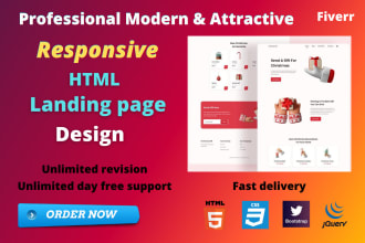 create responsive html landing page design