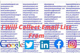 collect business email list niches