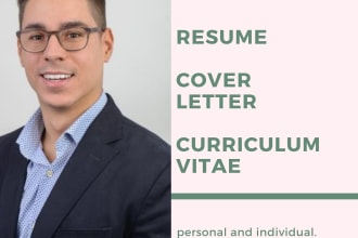 write a professional resume, cover letter or cv from scratch