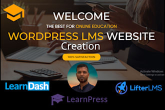 create an online course website with paid membership or lms website