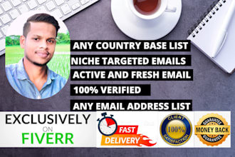 find a niche based  valid email list for email marketing