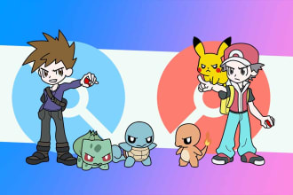 draw a pokemon trainer illustration