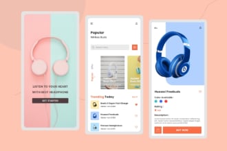 create a modern user interface for mobile app and landing page