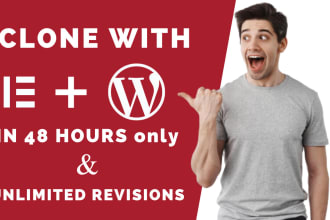 build or clone wordpress website with elementor pro