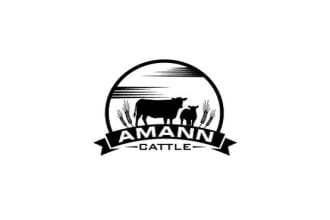 create a unique cattle illustion with crops logo in 1 day