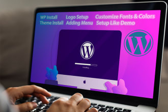 install wordpress, setup themes and plugins and import demo