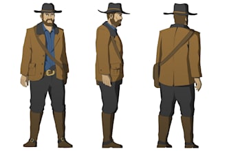make a character design sheet, illustration or concept