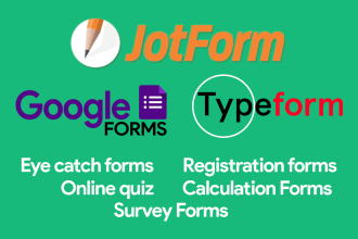 create responsive online forms,survey,quiz using google form,jotform,type form