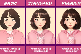 draw webtoon style portrait for you