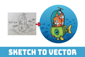 convert your hand drawing, or image into vector art, recreate