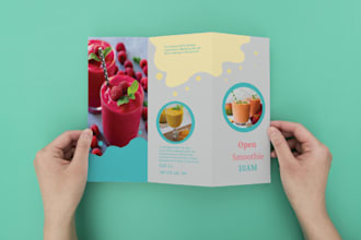 design trifold , bifold brochure, leaflet, postcard,
