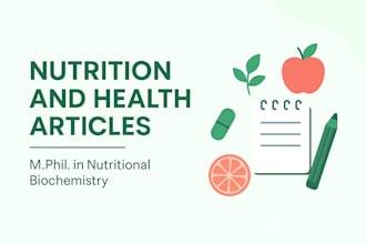 write engaging articles on health, fitness, and supplements
