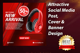 do attractive social media post, cover and banner ads design
