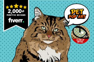 draw pet cartoon retro pop art roy lichtenstein style
