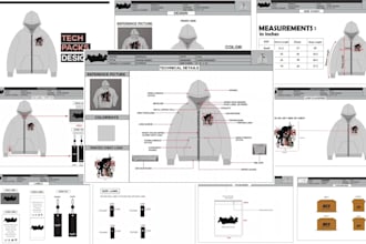 design your fashion techpacks, activewear , wedding dress design for your brand
