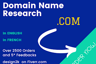 find you 5 valuable com domain names and complete keyword research report