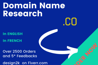 find 5 great domain names co and keyword research report