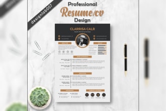 design you a professional resume design or cv design